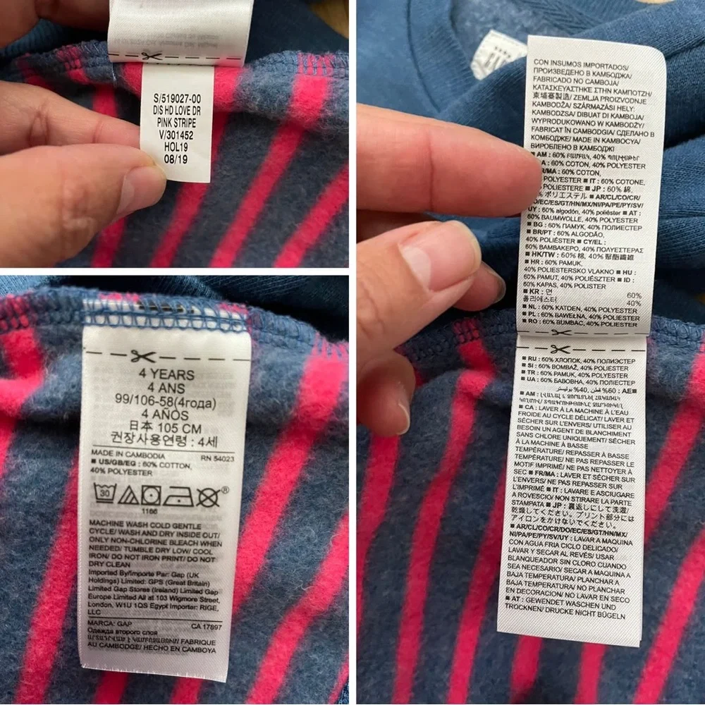 Baby GAP Disney Minnie & Mickey Pink Stripe Tunic Sweatshirt Dress